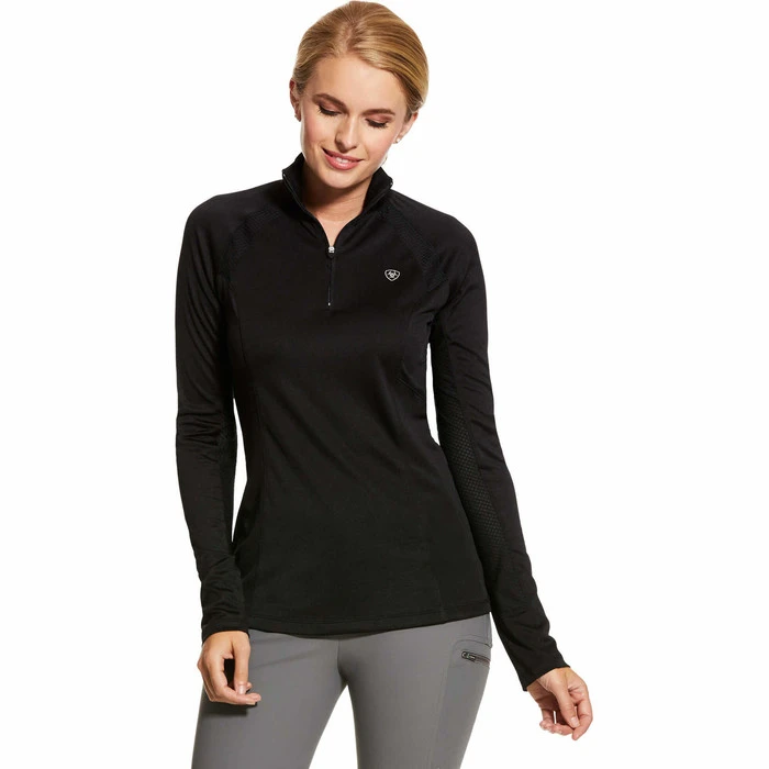 2023 Ariat Womens Sunstopper 2.0 1/4 Zip Baselayer 10030429 - Black Colour Black 1 2023 Ariat Womens Sunstopper 2.0 1/4 Zip Baselayer 10030429 - Black Colour Black