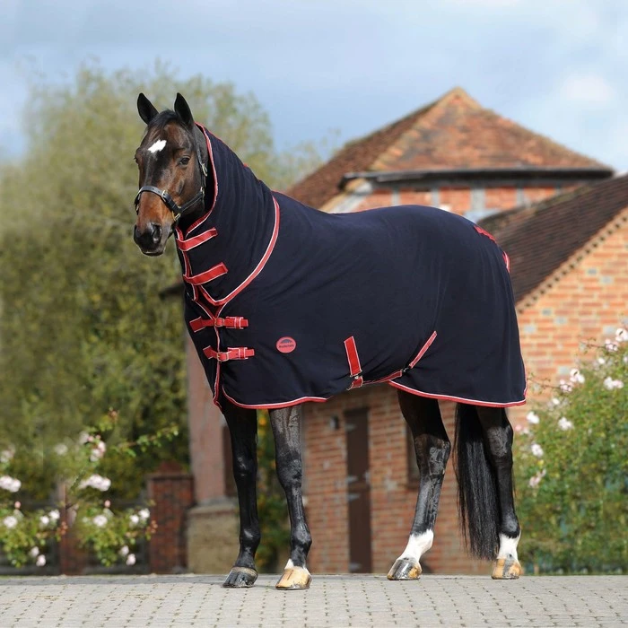 Weatherbeeta Fleece Cooler Combo Neck Rug - Navy / Red / White Colour Red/Navy/White 1 Weatherbeeta Fleece Cooler Combo Neck Rug - Navy / Red / White Colour Red/Navy/White