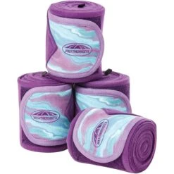 2022 Weatherbeeta Marble Fleece 3.5m Bandage 4 Pack 1008706 - Purple Swirl Colour Purple Swirl