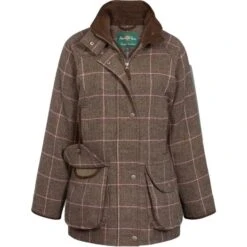 2023 Alan Paine Womens Combrook Tweed Shooting Coat COMLCOT - Ebony Colour Ebony