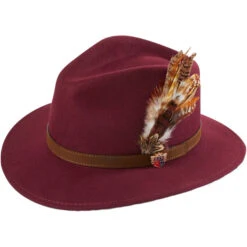2022 Alan Paine Womens Richmond Felt Hat RICUFEL - Wine Colour Wine