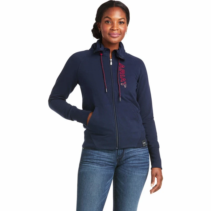 2022 Ariat Womens Logo Full Zip Sweatshirt 10037512 - Team 1 2022 Ariat Womens Logo Full Zip Sweatshirt 10037512 - Team