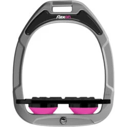 2022 Flex-on Green Composite Ultra Grip Stirrups GC05IUG0505 - Silver Grey / Pink Colour Pink/Silver Grey