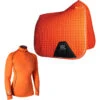 2022 Woof Wear Womens Performance Riding Shirt & Dressage Saddle Cloth Bundle - Orange Colour Orange