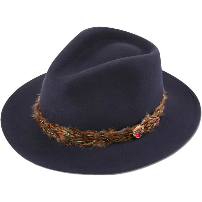 2023 Alan Paine Mens Richmond Fedora Hat RICLFEL - Navy Colour Navy 1 2023 Alan Paine Mens Richmond Fedora Hat RICLFEL - Navy Colour Navy