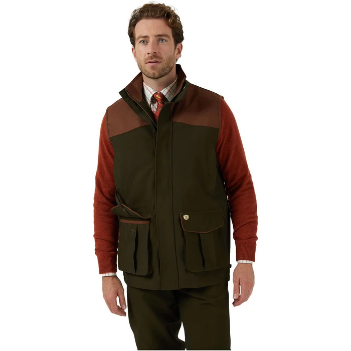 2023 Alan Paine Mens Stancombe Waistcoat STNGWCT - Olive 1 2023 Alan Paine Mens Stancombe Waistcoat STNGWCT - Olive