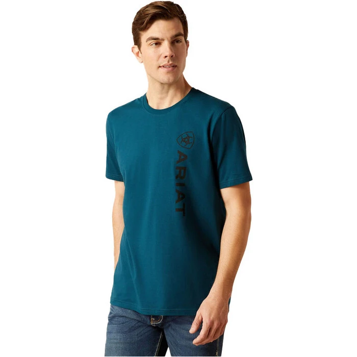 2023 Ariat Mens Vertical Logo T-Shirt 10046108 - Reflecting Pond Colour Reflecting Pond 1 2023 Ariat Mens Vertical Logo T-Shirt 10046108 - Reflecting Pond Colour Reflecting Pond