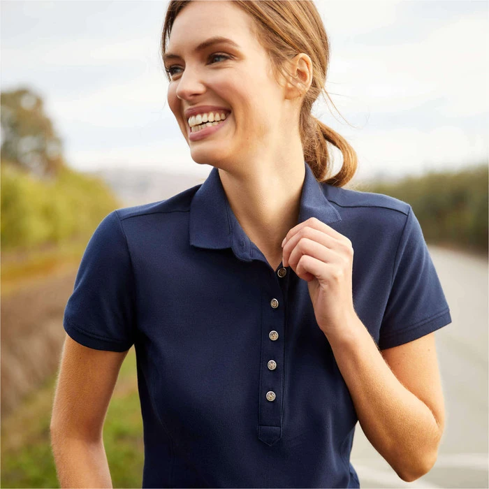 2023 Ariat Womens Prix 2.0 Short Sleeve Polo 10030467 - Navy Colour Navy 4 2023 Ariat Womens Prix 2.0 Short Sleeve Polo 10030467 - Navy Colour Navy - Image 4
