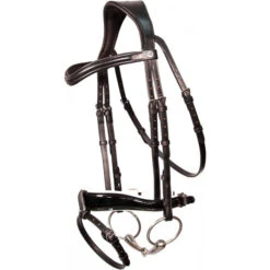 2023 Henry James Saddlery Patent Dressage Bridle With White Padding HJ-BR-07 - Black
