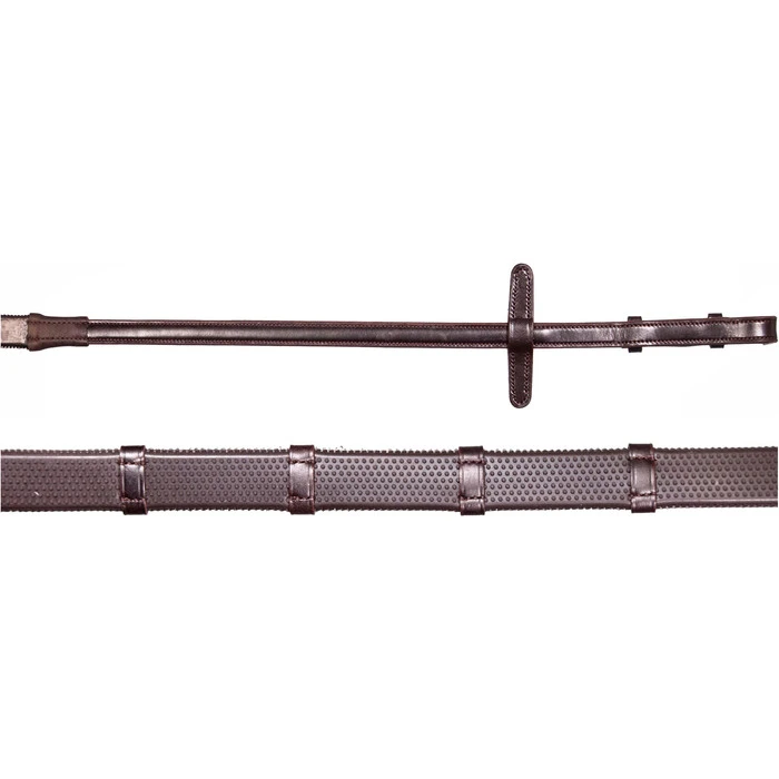 2023 Henry James Saddlery Small Pimple Hybrid Rubber Reins With Leather Stoppers RR6 - Havana Brown Colour Havana Brown 1 2023 Henry James Saddlery Small Pimple Hybrid Rubber Reins With Leather Stoppers RR6 - Havana Brown Colour Havana Brown