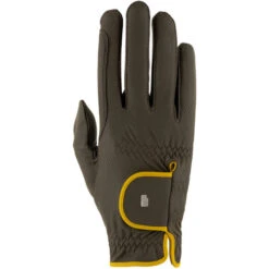 2023 Roeckl Malta Winter Riding Gloves 301335 - Khaki / Mustard Colour Mustard/Khaki