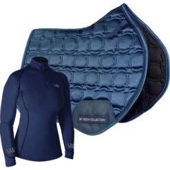 2023 Woof Wear Womens Performance Riding Shirt & Close Contact Saddle Pad Bundle WA0001WS0007 - Navy