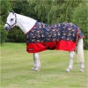 Hy Equestrian StormX Original Standard Neck Turnout Rug - Navy / Red