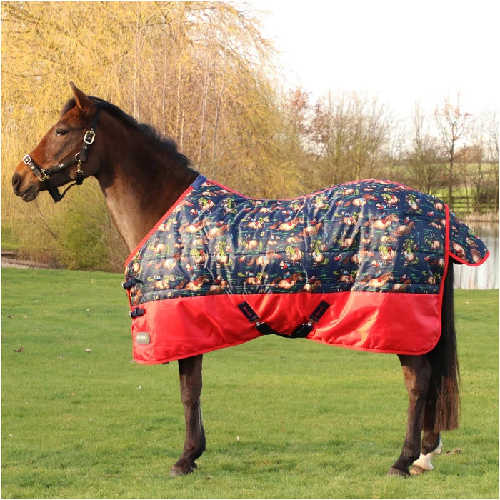 Hy Equestrian StormX Original 100 Standard Neck Rug - Navy / Red 1 Hy Equestrian StormX Original 100 Standard Neck Rug - Navy / Red