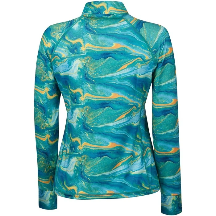 2022 Weatherbeeta Womens Ruby Printed Long Sleeve Top 1009342016 - Blue / Orange Swirl 2 2022 Weatherbeeta Womens Ruby Printed Long Sleeve Top 1009342016 - Blue / Orange Swirl - Image 2