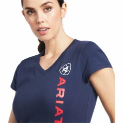2022 Ariat Womens Vertical Logo Short Sleeve Top 10039227 - Navy 7 2022 Ariat Womens Vertical Logo Short Sleeve Top 10039227 - Navy -Equestrian Sports Store 4138 10039227 4.700x700