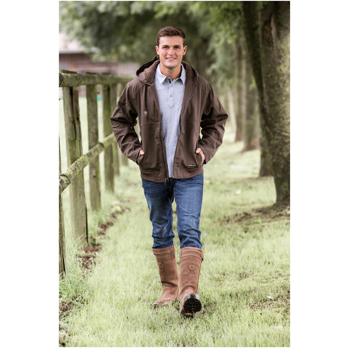 2023 Ariat Mens Medal Button Polo 10035392 - Heather Grey 4 2023 Ariat Mens Medal Button Polo 10035392 - Heather Grey - Image 4