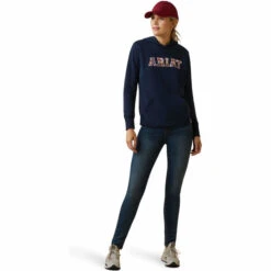2023 Ariat Womens 3D Logo 2.0 Hoodie 10043320 - Navy / Red -Equestrian Sports Store 5860 10043320 full.700x700