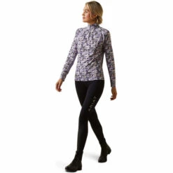 2023 Ariat Womens Sunstopper 2.0 1/4 Zip Baselayer 10030429 - Grey Camo Floral Colour Grey Camo Floral -Equestrian Sports Store 5867 10043595 full.700x700