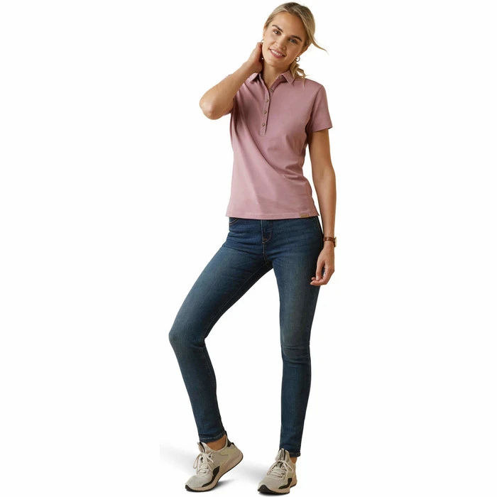 2023 Ariat Womens Cloverdale Polo 10043902 - Nostalgia Rose 3 2023 Ariat Womens Cloverdale Polo 10043902 - Nostalgia Rose - Image 3