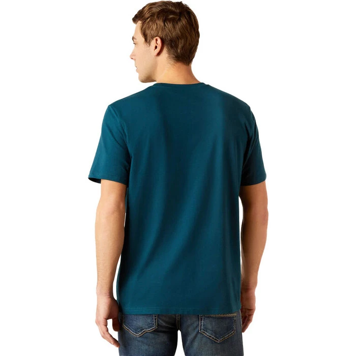 2023 Ariat Mens Vertical Logo T-Shirt 10046108 - Reflecting Pond Colour Reflecting Pond 2 2023 Ariat Mens Vertical Logo T-Shirt 10046108 - Reflecting Pond Colour Reflecting Pond - Image 2