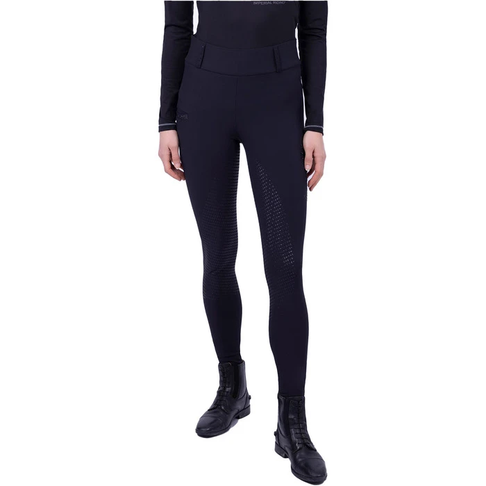 2023 Imperial Riding Womens Shiny Sparks Full Grip Riding Tights KL44322008 - Black Colour Black 3 2023 Imperial Riding Womens Shiny Sparks Full Grip Riding Tights KL44322008 - Black Colour Black - Image 3