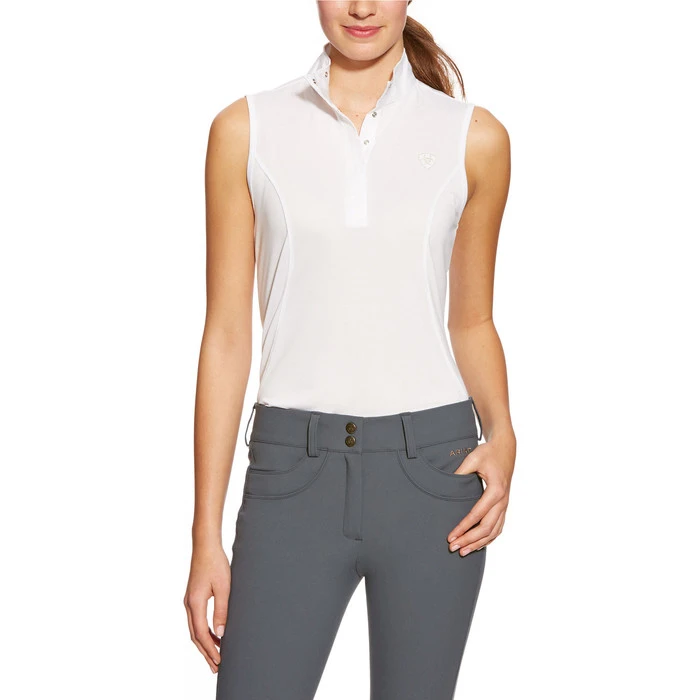 Ariat Womens Aptos Sleeveless Show Top 10009004 - White 1 Ariat Womens Aptos Sleeveless Show Top 10009004 - White