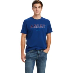 2022 Ariat Mens Varsity Short Sleeve Top 10041352 - Estate Blue