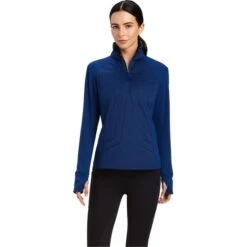 2022 Ariat Womens Venture 1/2 Zip Sweatshirt 10041396 - Estate Blue
