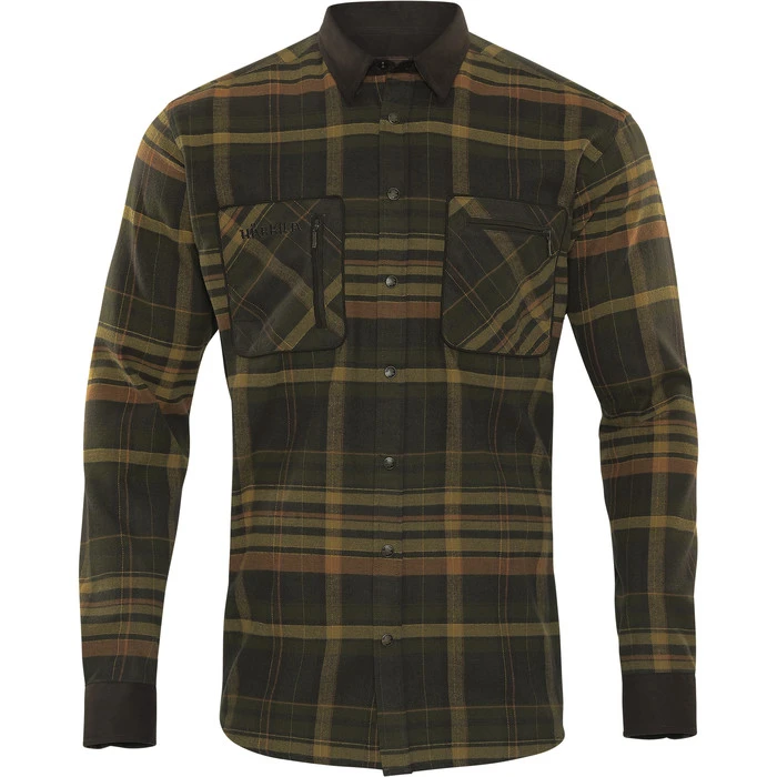 2022 Harkila Mens Pajala Shirt 140102038 - Green / Brown 1 2022 Harkila Mens Pajala Shirt 140102038 - Green / Brown