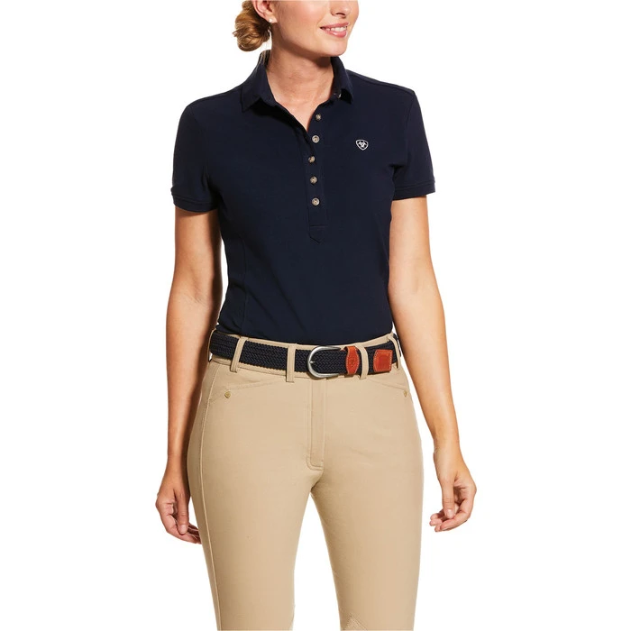 2023 Ariat Womens Prix 2.0 Short Sleeve Polo 10030467 - Navy Colour Navy 2 2023 Ariat Womens Prix 2.0 Short Sleeve Polo 10030467 - Navy Colour Navy - Image 2