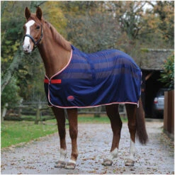 2022 Weatherbeeta Standard Neck Scrim Cooler Rug 6545 - Navy / Red / White