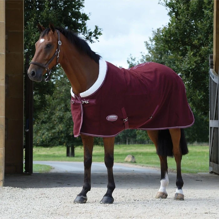 Weatherbeeta Sherpa Fleece Cooler Standard Neck Rug - Maroon / White 1 Weatherbeeta Sherpa Fleece Cooler Standard Neck Rug - Maroon / White